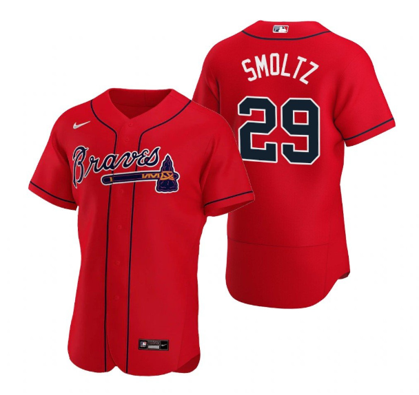 Men's Atlanta Braves #29 John Smoltz Red Flex Base Stitched MLB Jersey